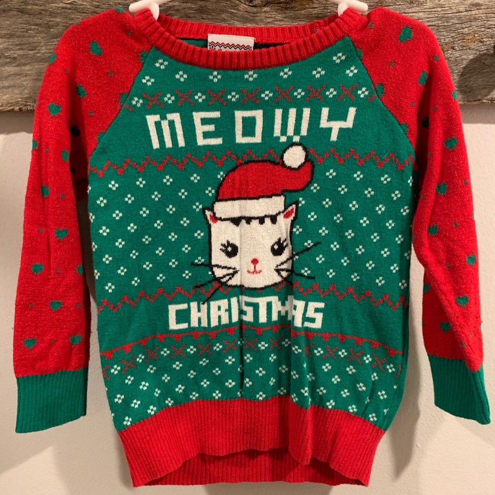 4T cat ugly holiday sweater